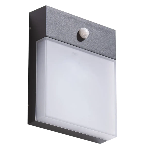 Tarasowa lampa ścienna Civita AZ4360 LED 12W 3000K IP54 kwadrat szara