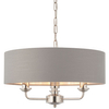 Lampa wisząca do salonu Highclere 94377 Endon łańcuch szara nikiel