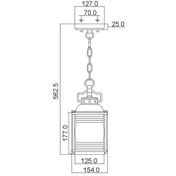 LAMPA ogrodowa KL-ASHLANDBAY8-S Elstead KICHLER wisząca OPRAWA metalowy ZWIS na łańcuchu outdoor IP44 cynk przezroczysty