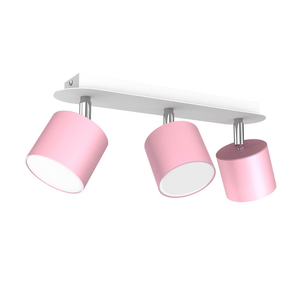 Regulowana lampa sufitowa Dixie reflektorki różowe białe