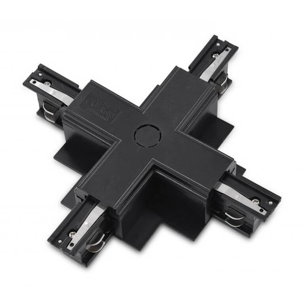 Łącznik-X Track AZ4302 do 3-fazowego systemu szynowego podtynkowy czarny