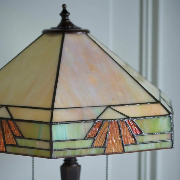 Lampa stolikowa z włącznikiem Nevada 64286 do salonu brązowa beżowa