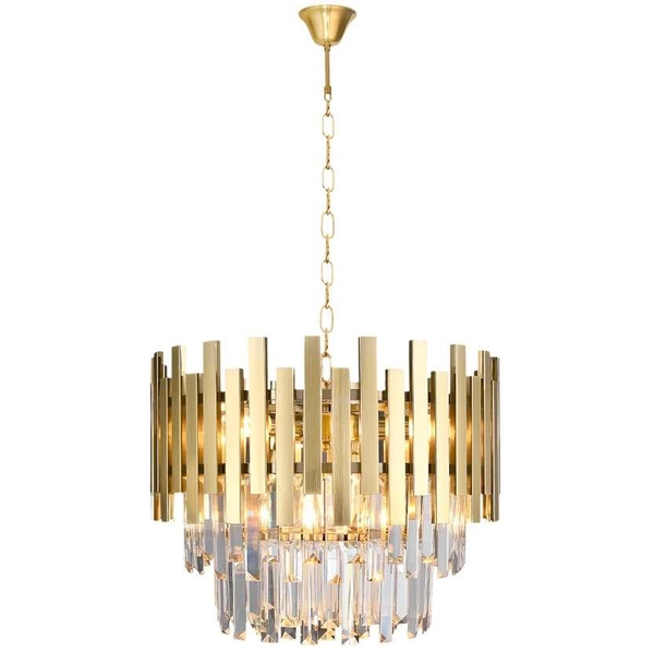Glamour LAMPA wisząca ASPEN ML5999 Milagro okrągła OPRAWA metalowy ZWIS na łańcuchu złoty