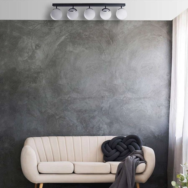 Plafon LAMPA sufitowa SFERA MLP8875 Milagro metalowa OPRAWA kule balls na listwie czarne białe chrom