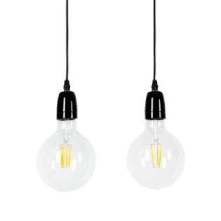 Lampa wisząca PORCIA 81279404 regulowana metalowy zwis reflektorki czarne