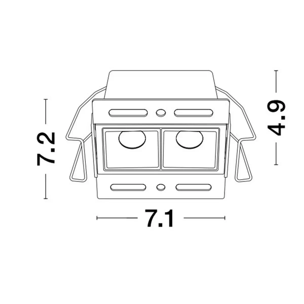 Podwójna sufitowa lampa BETARRO LE65124 LED 5W 3000K wpuszczana biały