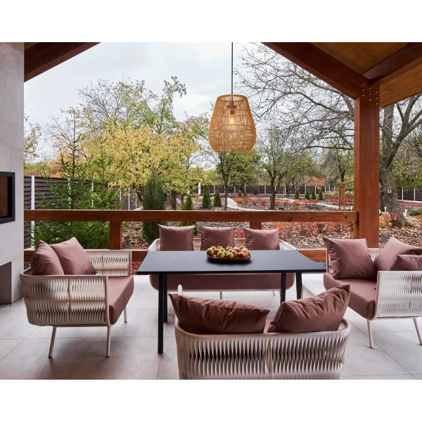 Ekologiczna lampa wisząca do salonu NERIDA 03844/01/72 IP44 drewniany