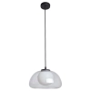 Szklana lampa wisząca Ainale PND-54637-1-BK-CL kula biała przezroczysta
