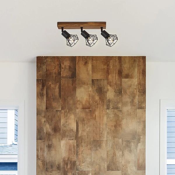 Czarne klatki druciane Zeus 3139 regulowany plafon natynkowy salonowy