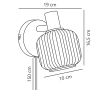 Regulowana lampa ścienna Milford 2412631003 szklana czarny