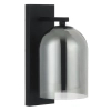 Nocna lampa ścienna Elaris LP-8103/1W SM szklana tuba przydymiona czarny