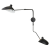 Podwójny kinkiet ścienny z regulacją CRANE W8702-S czarny