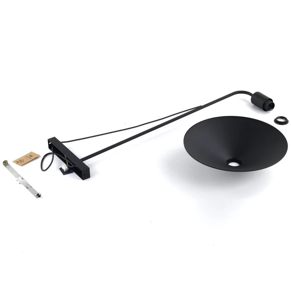 Kinkiet ścienny do sypialni Jump 6638 stożek metalowy czarny