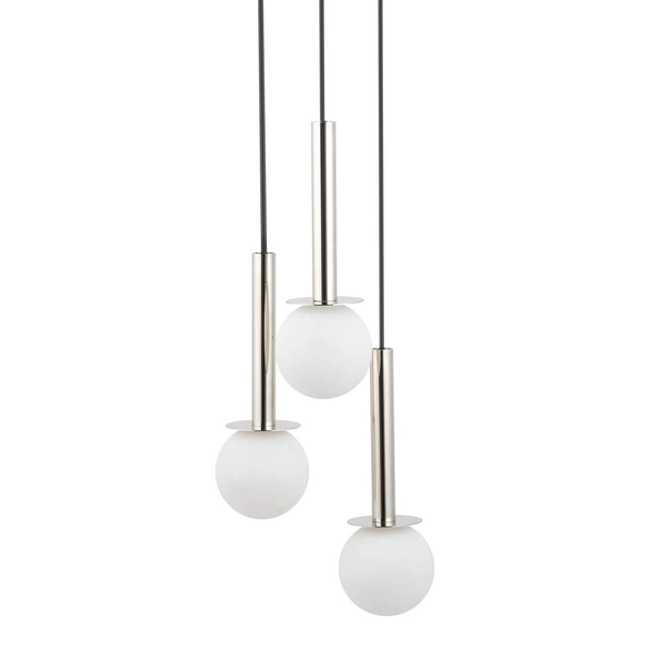 Wisząca lampa kaskadowa Daisy 40764 Sigma bańki metalowa srebrna biała