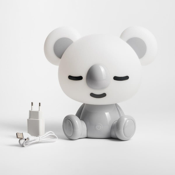 Nocna lampka na komodę Koala KDR-611-GR Zumaline LED 3W 4000K biała szara OUTLET