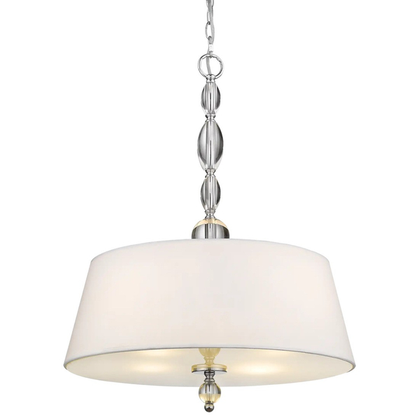 Abażurowa LAMPA wisząca CANCUN P04981WH Cosmolight glamour zwis z kryształkami biały