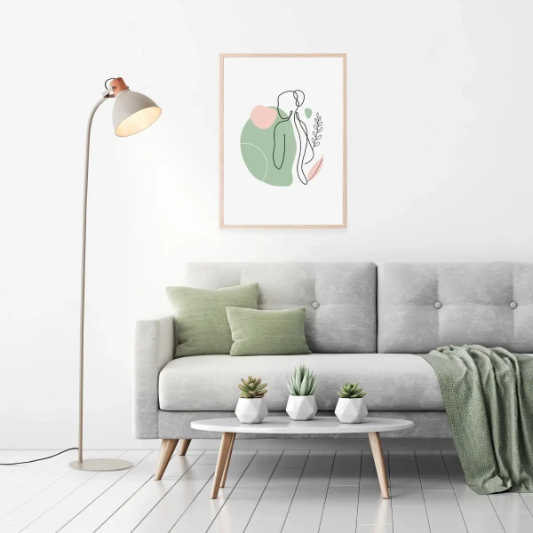 Stojąca lampa metalowa Erena 94556/20 do salonu szara