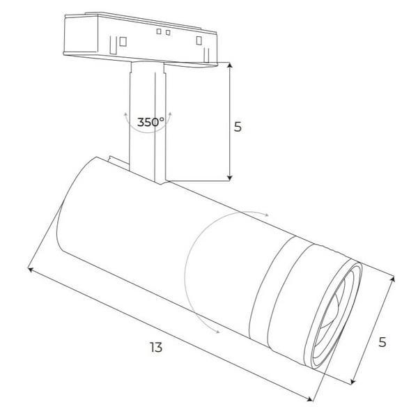 Magnetyczny reflektor Magnetic M0041Z Maxlight LED 12W 2700-5000K do salonu biały