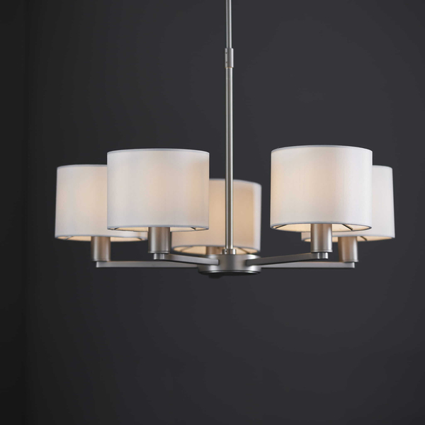 Wielopunktowa lampa wisząca Daley 60257 Endon abażury biały srebrny