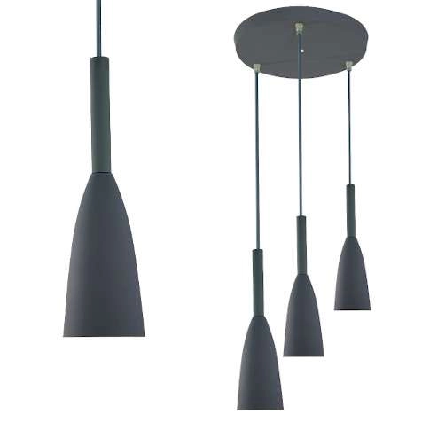 LAMPA wisząca SOLIN LP-181/3P GR Light Prestige loftowa OPRAWA metalowa ZWIS hygge kaskada szara