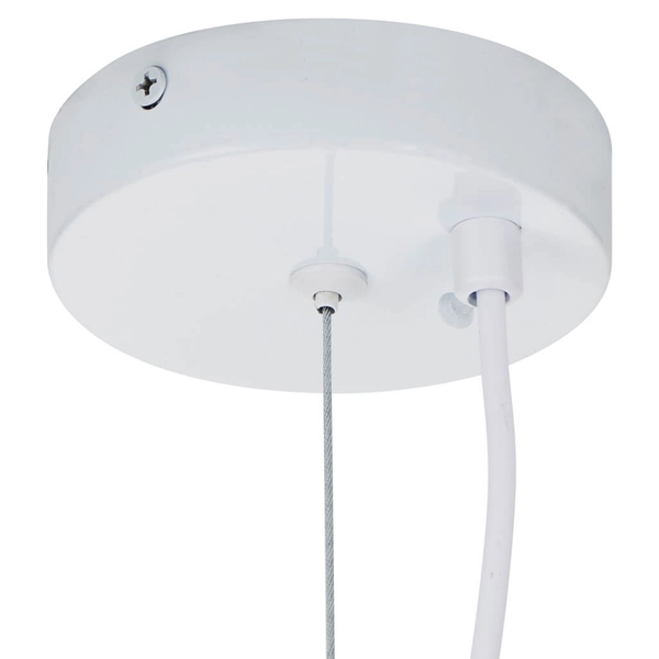 Zwisająca lampa Stone DN429-400 Step kapelusz ufo do kuchni metalowa biała