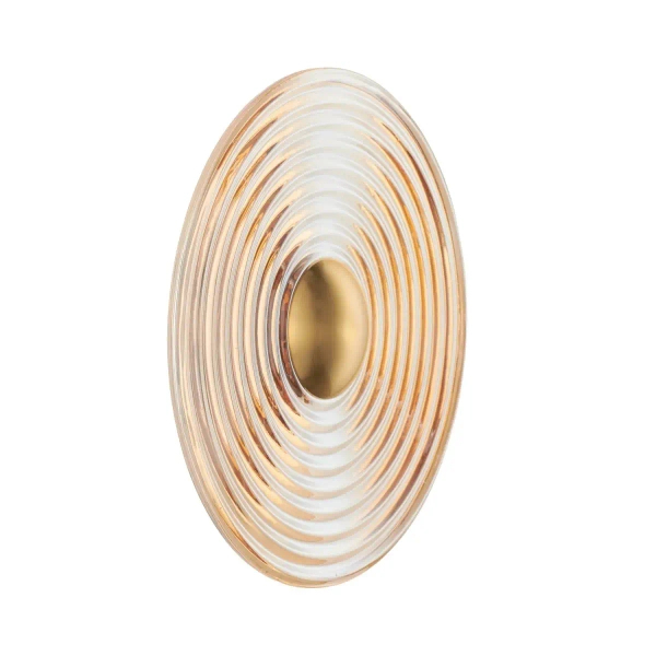 Kinkiet ścienny HELIOS ST-X007W bursztynowy złoty metalowy szklany LED 3W 3000K do salonu