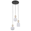 Wisząca lampa do przedpokoju Sophia Cognac ryflowana biały czarny