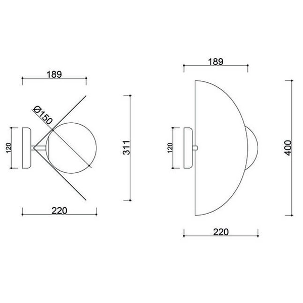 Kinkiet ścienny okrągły Sallo SAD11000 do jadalni kula ball biała