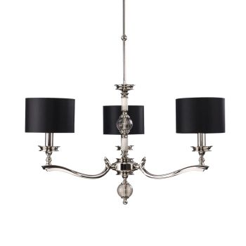 Potrójna lampa wisząca Tivoli TIV-ZW-3 (N) z abażurami czarna nikiel