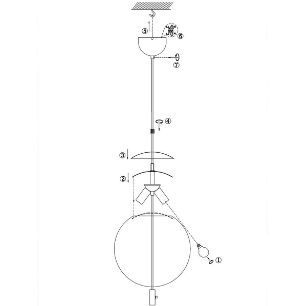 Loftowa LAMPA wisząca HERE 107902 Markslojd szklana OPRAWA z włącznikiem kula hygge ball biała czarna