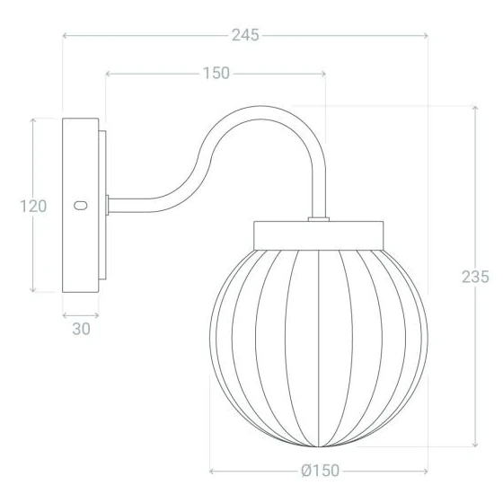 Szklana lampa ścienna Librio ABR-KZS-E27 Abruzzo IP44 złoty przezroczysty