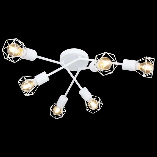 Industrialna LAMPA sufitowa XARA I 54802W-6 Globo druciana OPRAWA metalowy plafon reflektorki sticks pręty białe
