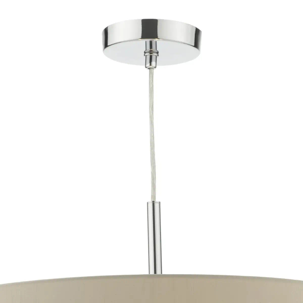 Okrągła wisząca lampa Ronda RON1729 tuba tkaninowa beżowa