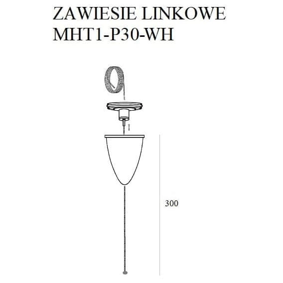 Linkowe zawiesie regulowane DOBAC MHT1-P30-WH TRACK Maxlight do szyn bez uchwytu 3m białe