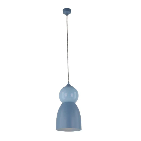Lampa wisząca ceramiczna Tigali niebieska 5244 1xE27 kopułowa nad wyspę