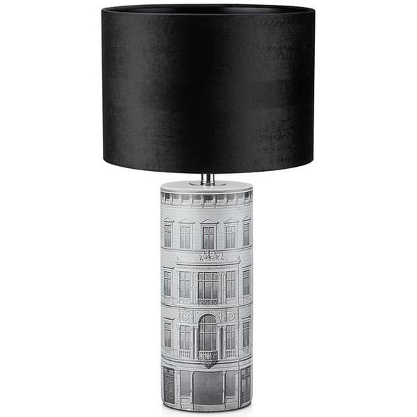 Abażurowa LAMPA stołowa ICHI 108103 Markslojd stojąca LAMPKA ceramiczna stojąca czarna szara