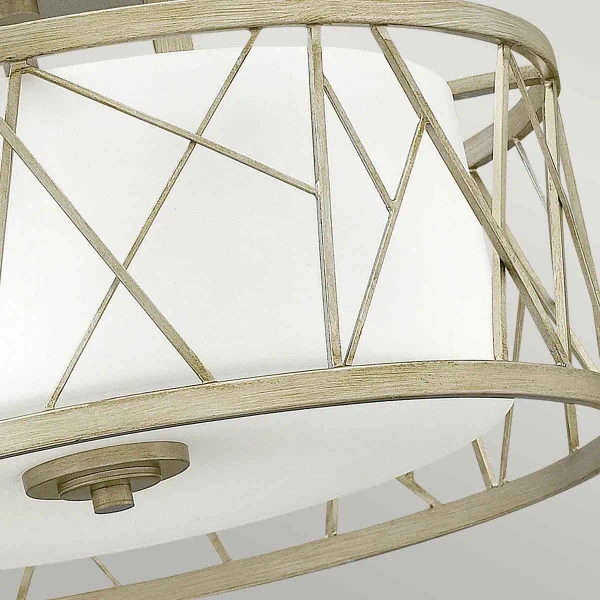 LAMPA sufitowa HK-NEST-SF-SL Elstead HINKLEY szklana OPRAWA okrągła klatka metalowa srebrna biała