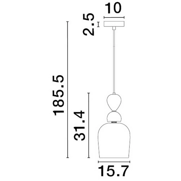 Pokojowa lampa wisząca Balam LE43397 szklana różowa niebieska czarna