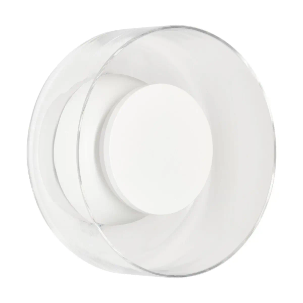 Kinkiet ścienny art deco DONUT ST-5072W biały szklany metalowy LED 6W do sypialni