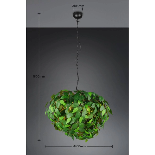 Lampa wisząca do jadalni Leavy R10464015 RL Light liście zielona czarna