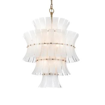 Wisząca lampa Lancaster P13449BR do jadalni szklana mosiądz