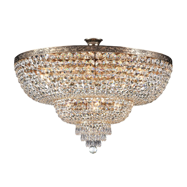 Sufitowa LAMPA plafoniera PALACE DIA891-CL-14-G Maytoni kryształowa OPRAWA pałacowy plafon okrągły mosiądz