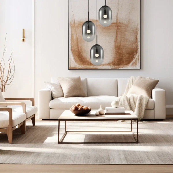 Potrójny wiszący żyrandol ALIAS BLACK ML0320 do przedpokoju czarny