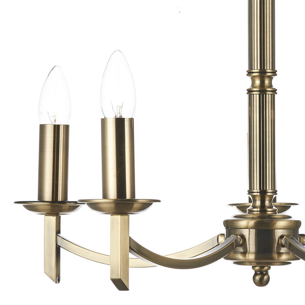 Antyczna lampa wisząca Ambassador AMB0575 Dar Lighting nad stół mosiądz