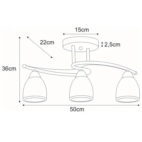 Potrójna lampa sufitowa Samira K-JSL-8090/3 AB patyna