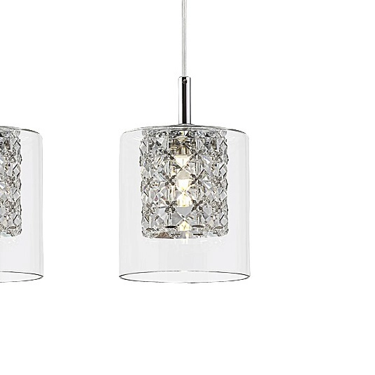 Wisząca lampa szklana Duchess 3116 na listwie do pokoju crystal chrom