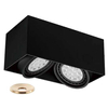 LAMPA sufitowa Cardi II Nero + Ufo Gold Orlicki Design ruchoma OPRAWA downlight prostokątny plafon metalowy czarny złoty