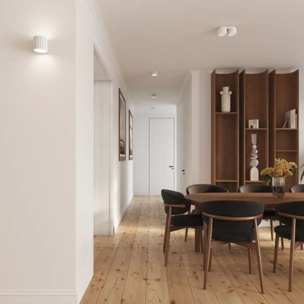 Ryflowana lampa sufitowa AURA SL.1782 do jadalni biała