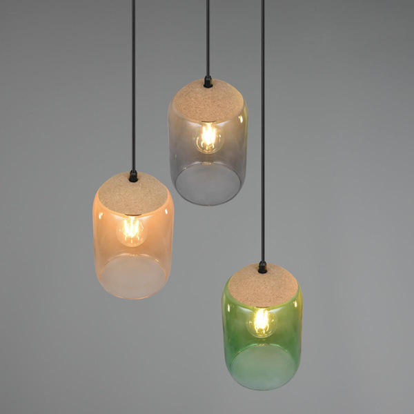 Zwieszana kaskadowa lampa CORK 364630317 Trio do sypialni czarny multikolor