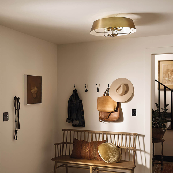 Owalna lampa wisząca Luella KL-LUELLA-4P-BNB Kichler metalowa mosiężna